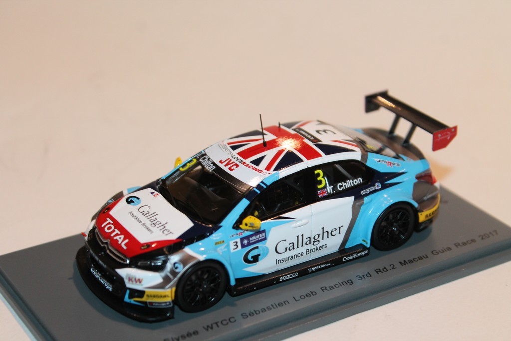 CITROEN C-ELYSEE N°3 WTCC SEBASTIEN LOEB MACAU GUIA RACE 2017 SPARK 1/43°