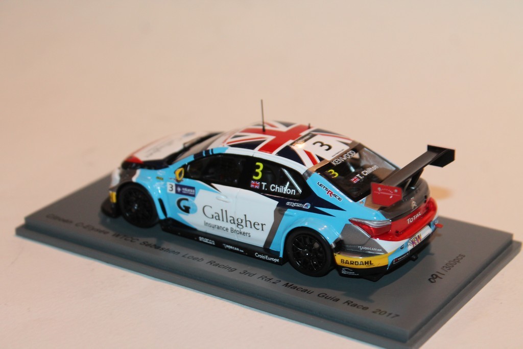 CITROEN C-ELYSEE N°3 WTCC SEBASTIEN LOEB MACAU GUIA RACE 2017 SPARK 1/43°