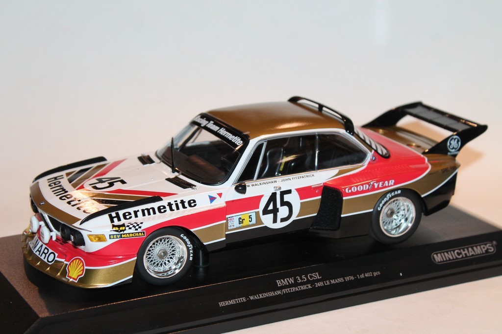 BMW 3.5 CSL N°45 HERMETITE 24 LM 1976 MINICHAMPS 1/18°