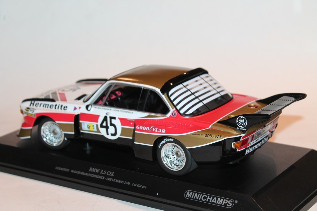 BMW 3.5 CSL N°45 HERMETITE 24 LM 1976 MINICHAMPS 1/18°