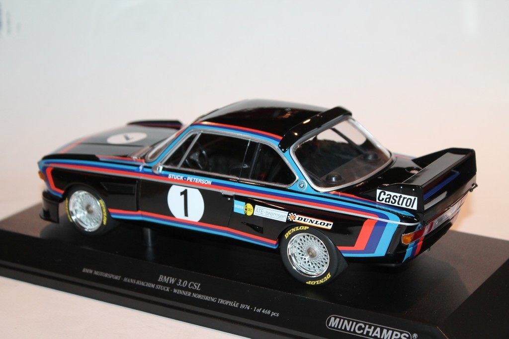 BMW 3.0 CSL N°1 WINNER NORISHING TROPHAE 1974 MINICHAMPS 1/18°