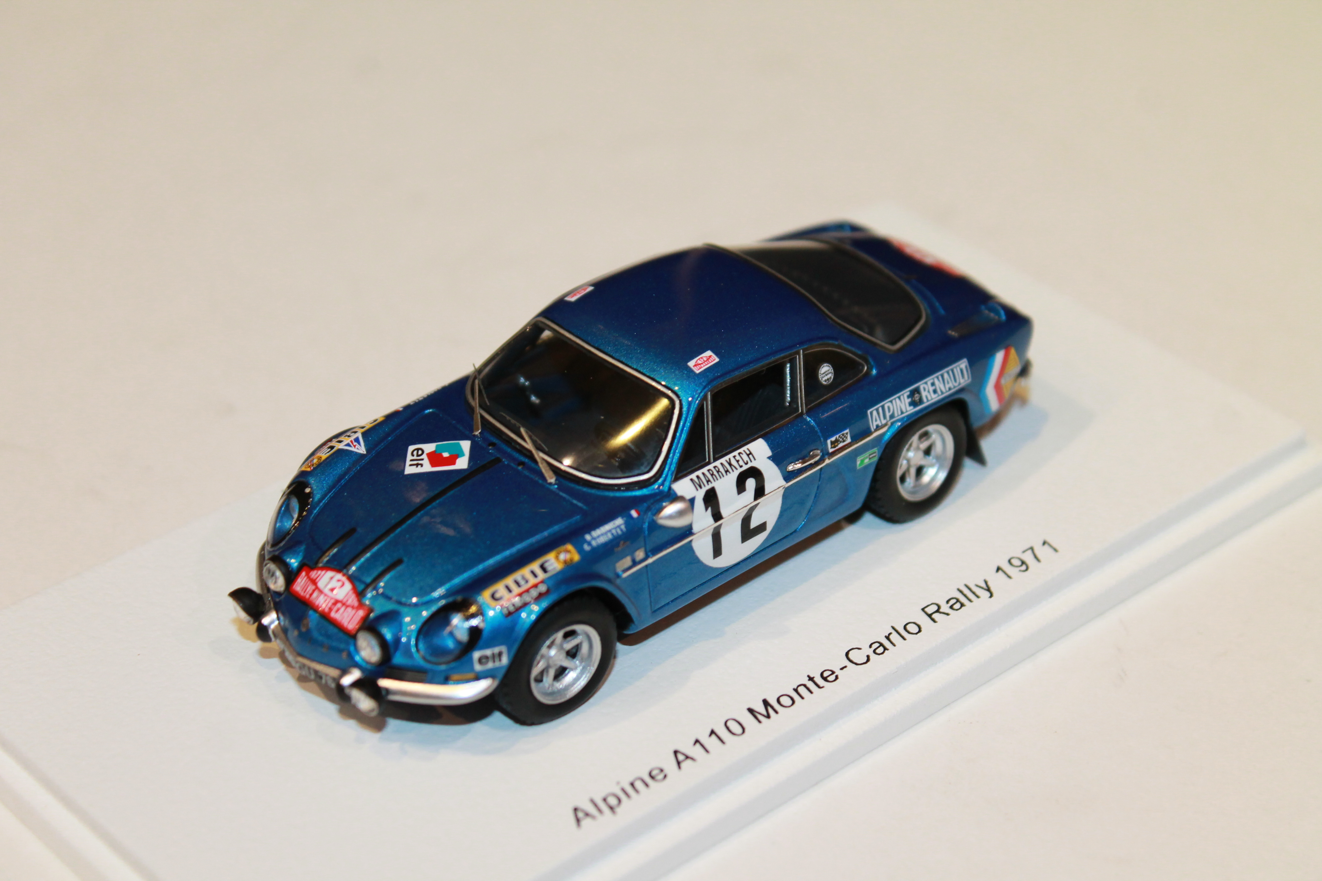 ALPINE A110 N°12 RALLYE MONTE CARLO 1971 SPARK 1/43°