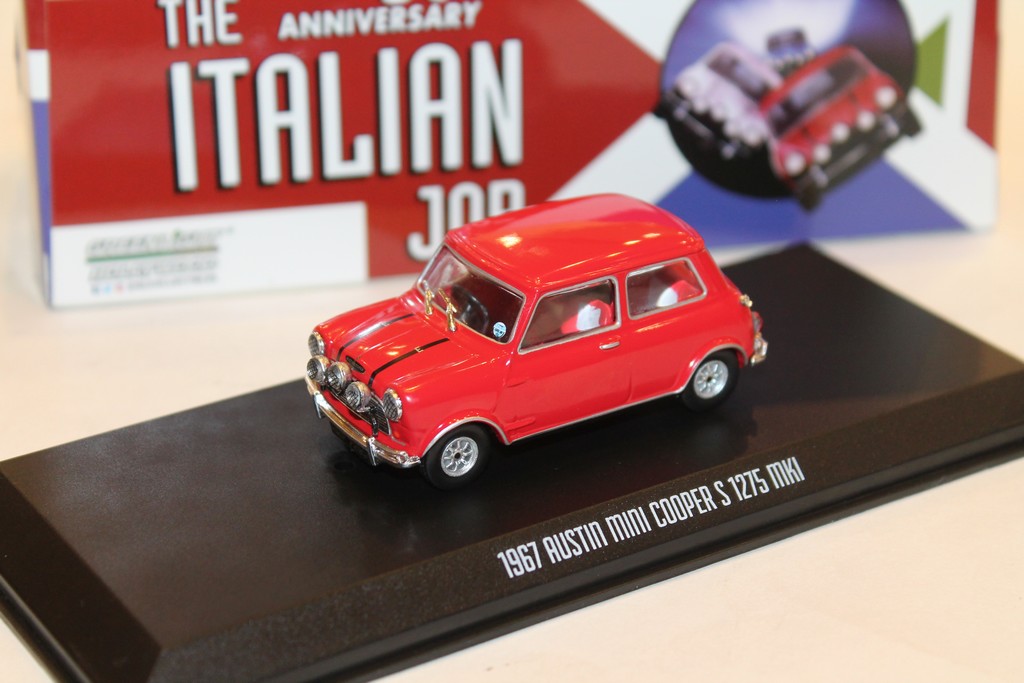 AUSTIN MINI COOPER S 1275 MKI ROUGE "L'OR SE BARRE" 1967 GREENLIGHT 1/43°