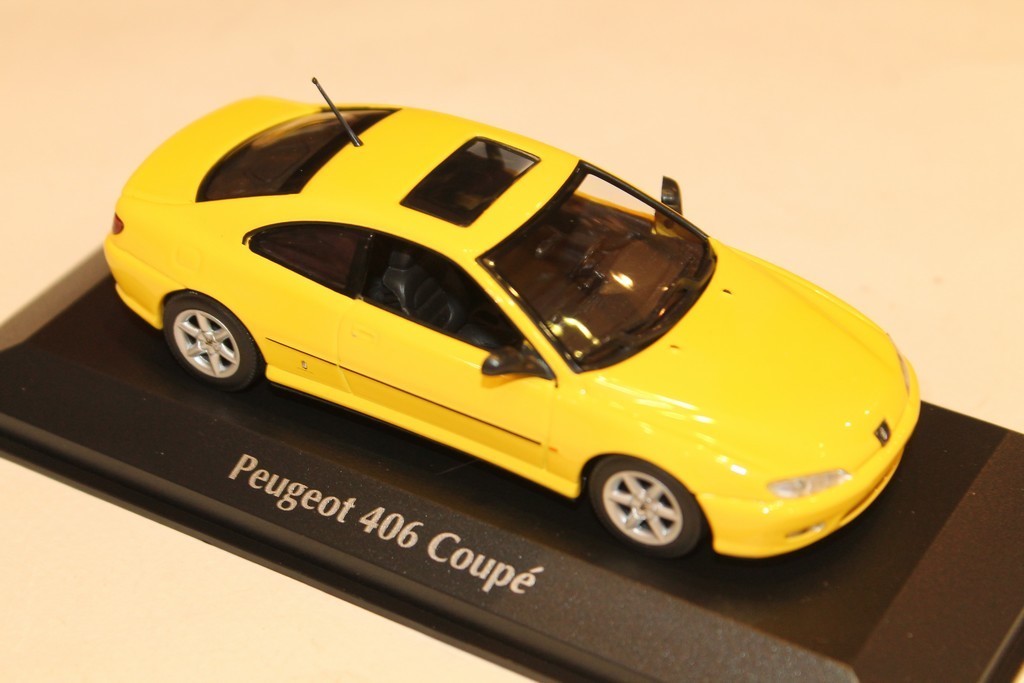 PEUGEOT406 COUPE JAUNE 1997 MAXICHAMPS 1/43°