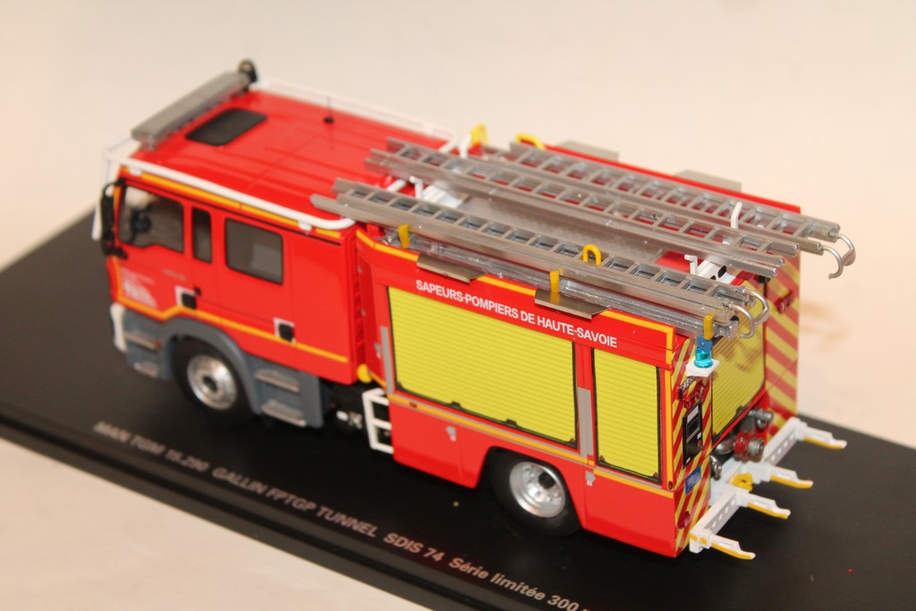 MAN Camion de Sapeurs Pompiers TGM 15.290 GALLIN FPT TUNNEL SDIS 74  Haute-Savoie 1/43 ALERTE –