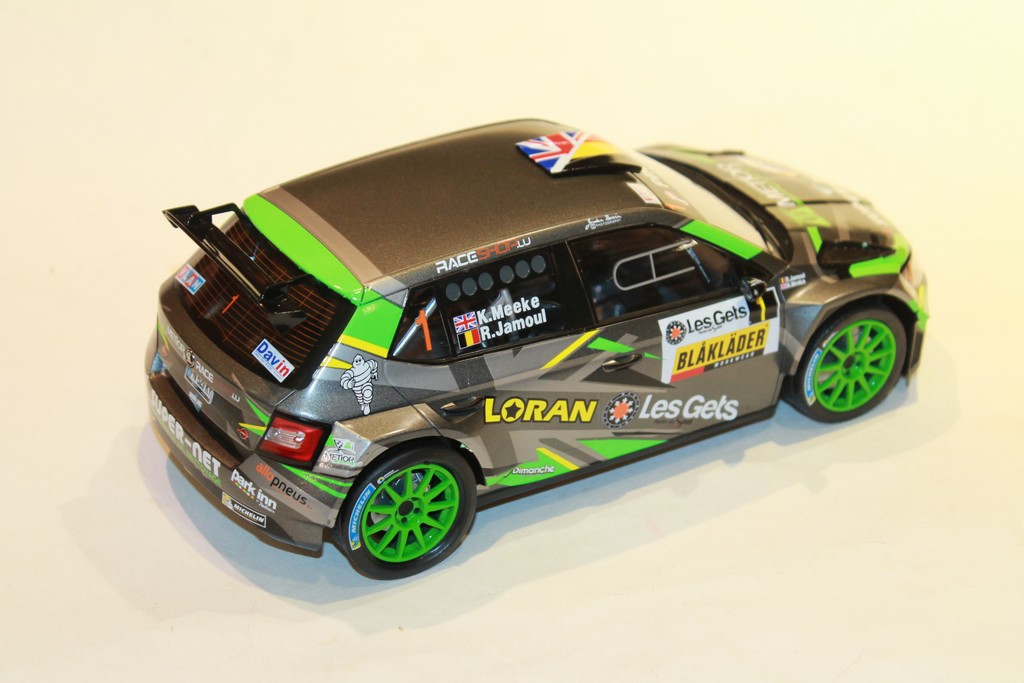 SKODA FABIA R5 N°1 RALLY CONDROZ 2018 IXO 1/18°