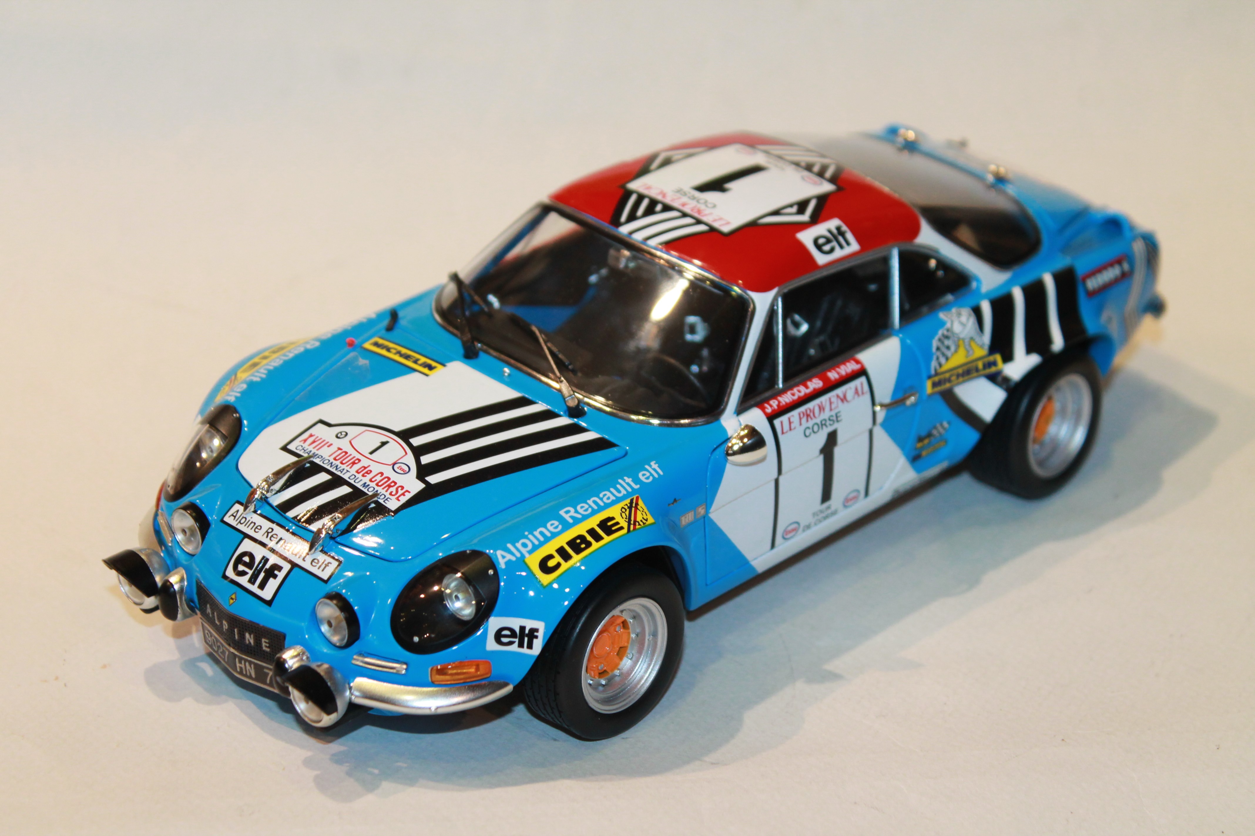 ALPINE A110 #1 TOUR DE CORSE 1973 KYOSHO 1/18°