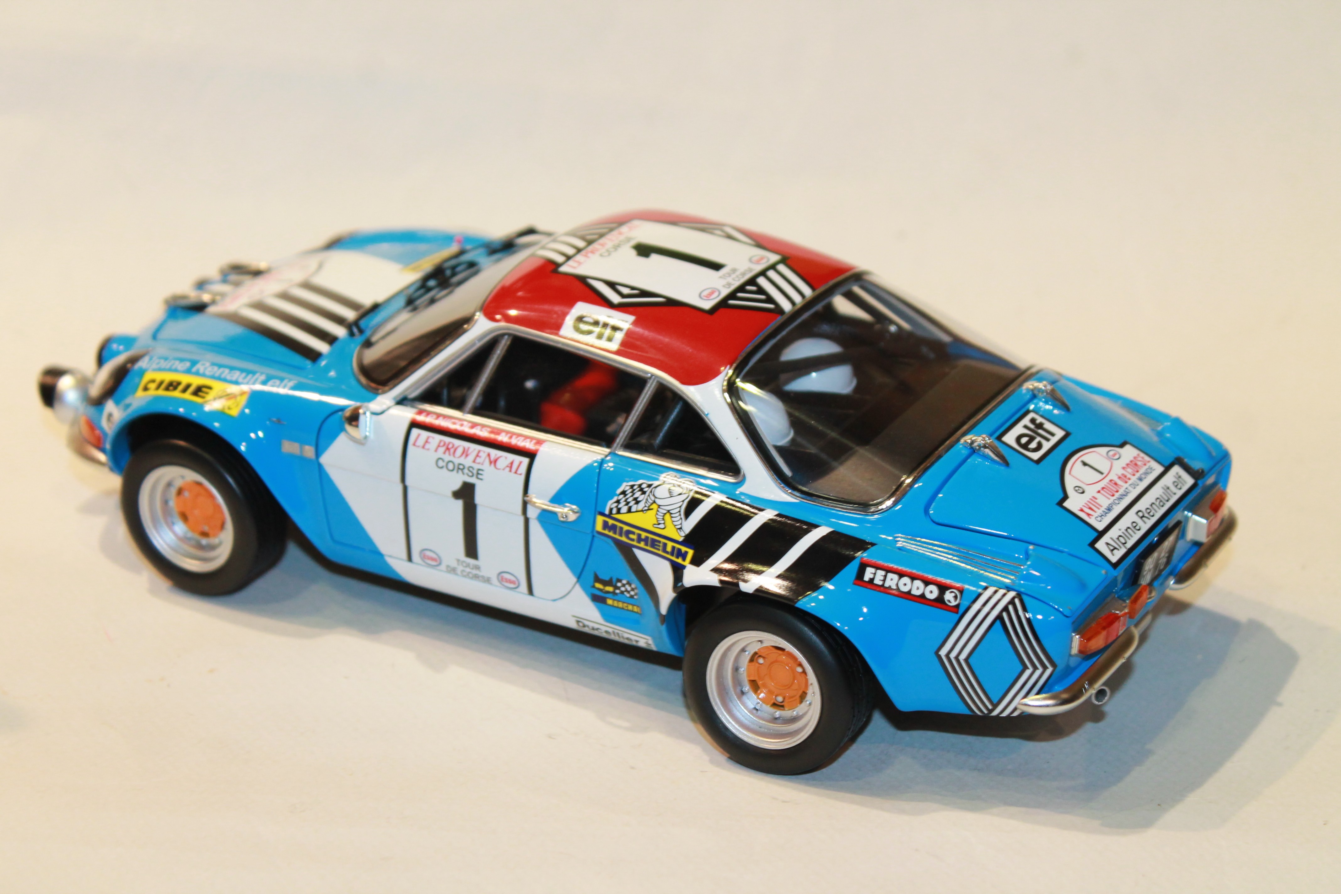 ALPINE A110 #1 TOUR DE CORSE 1973 KYOSHO 1/18°