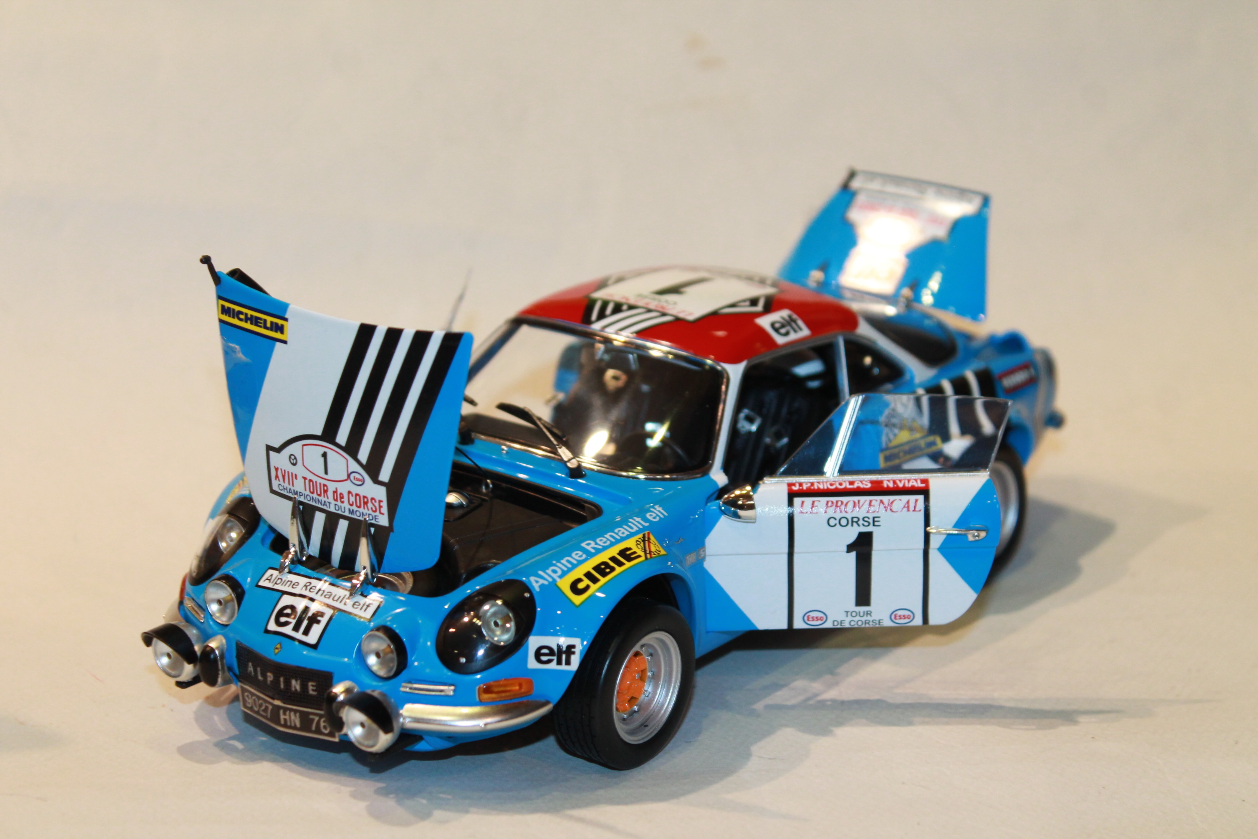 ALPINE A110 #1 TOUR DE CORSE 1973 KYOSHO 1/18°