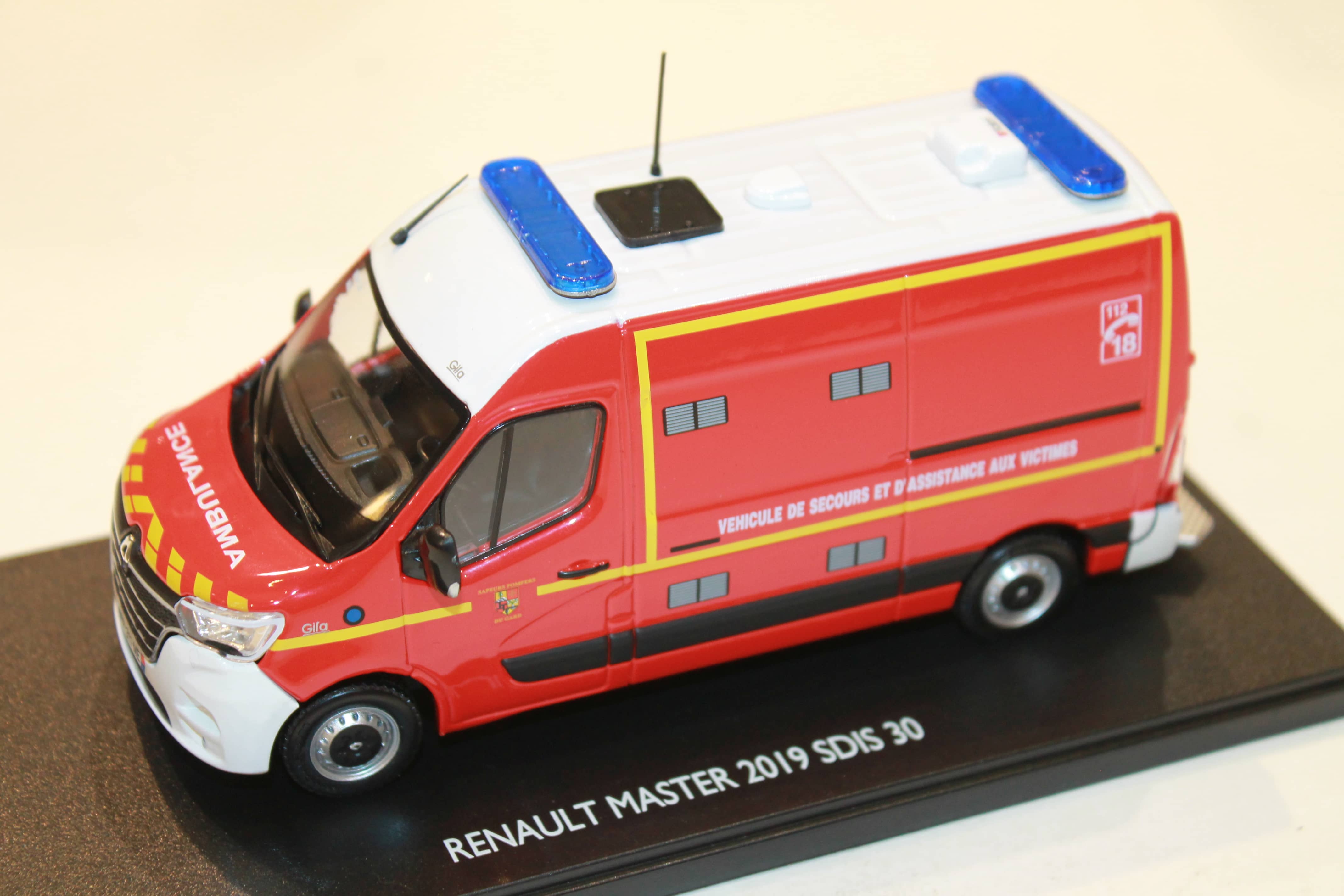 RENAULT MASTER 2019 VSAV SDIS 06 ELIGOR 1/43 Réf 117638 - La Boutique D'ALAIN