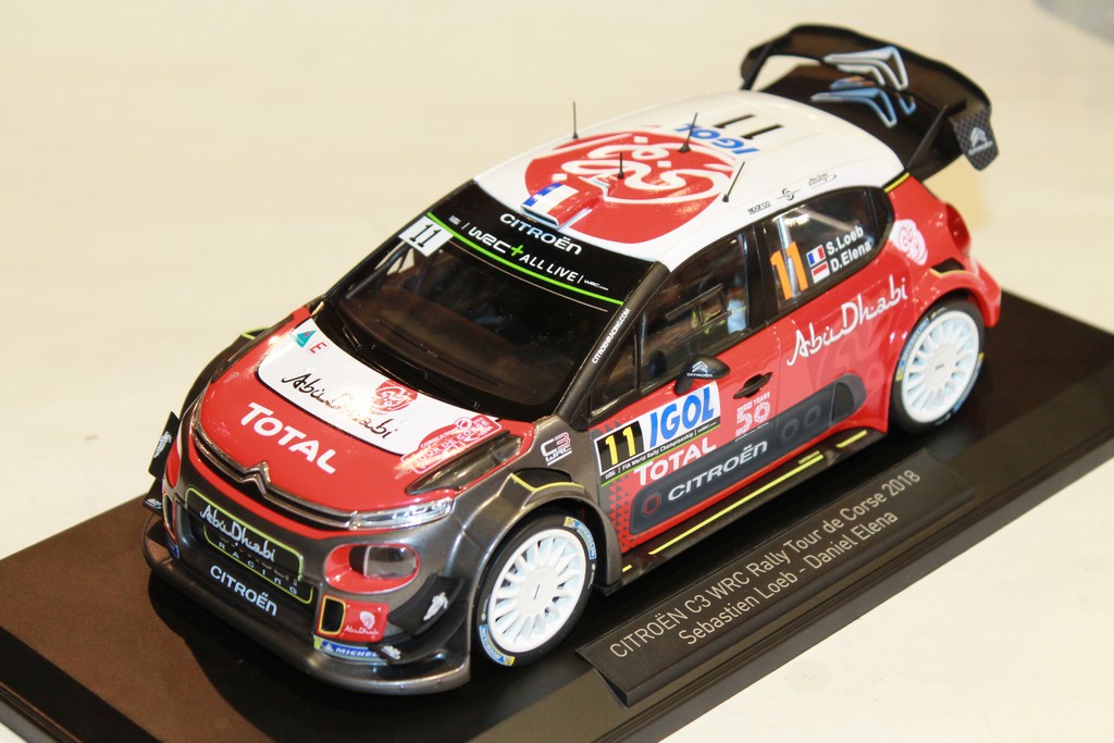 CITROEN C3 WRC SEBASTIEN LOEB RALLY TOUR DE CORSE 2018 NOREV 1/18°