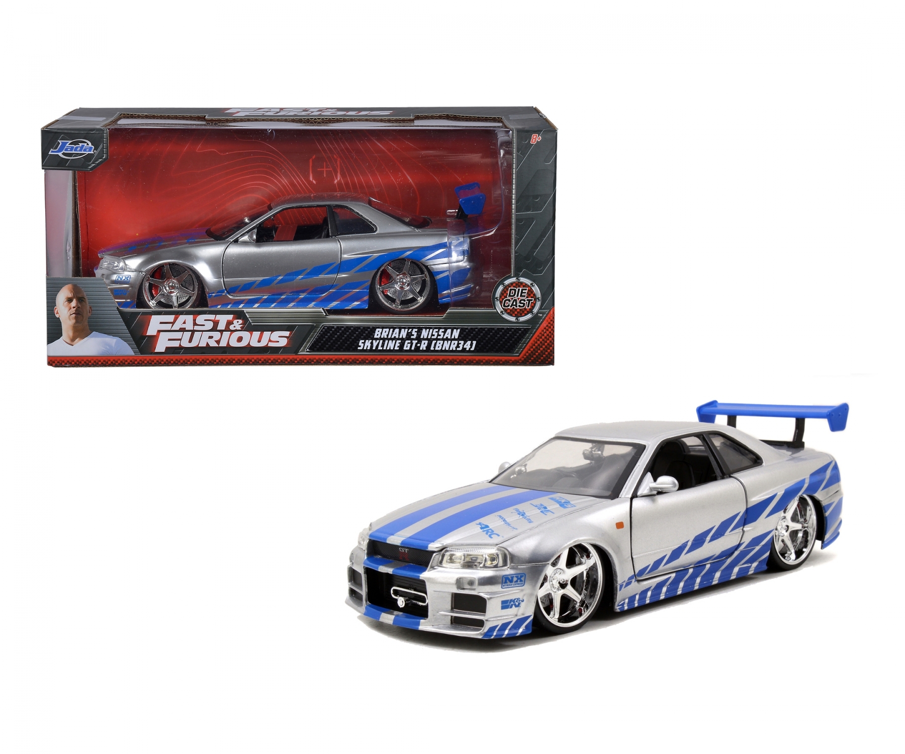 NISSAN SKYLINE GT-R 'BRIAN' FAST & FURIOUS JADA 1/24°