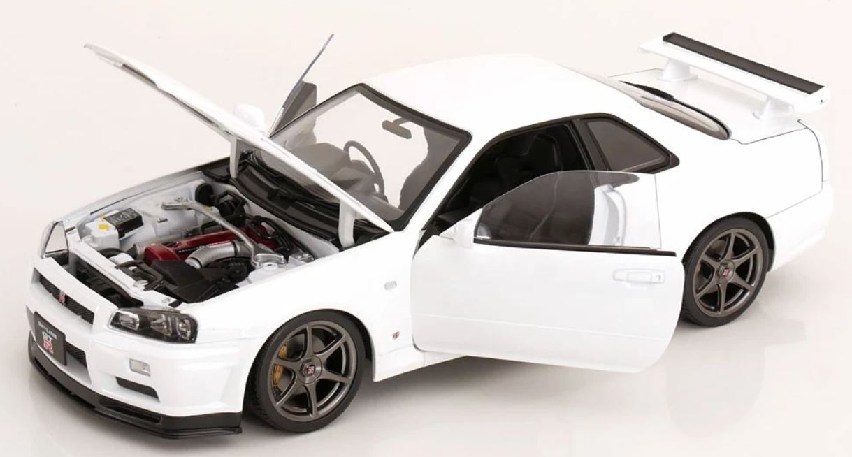 Nissan Skyline GT-R R34 V-Spec II OEM 2001 Blanc - KK SCALE 1/12
