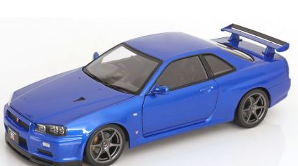Nissan Skyline GT-R R34 V-Spec II OEM 2001 Blue  -  KK SCALE 1/12