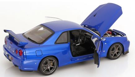 Nissan Skyline GT-R R34 V-Spec II OEM 2001 Blue  -  KK SCALE 1/12