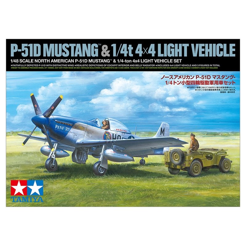 P-51D MUSTANG & 1/4T 4X4 LIGHT VEHICLE TAMIYA 1/48°